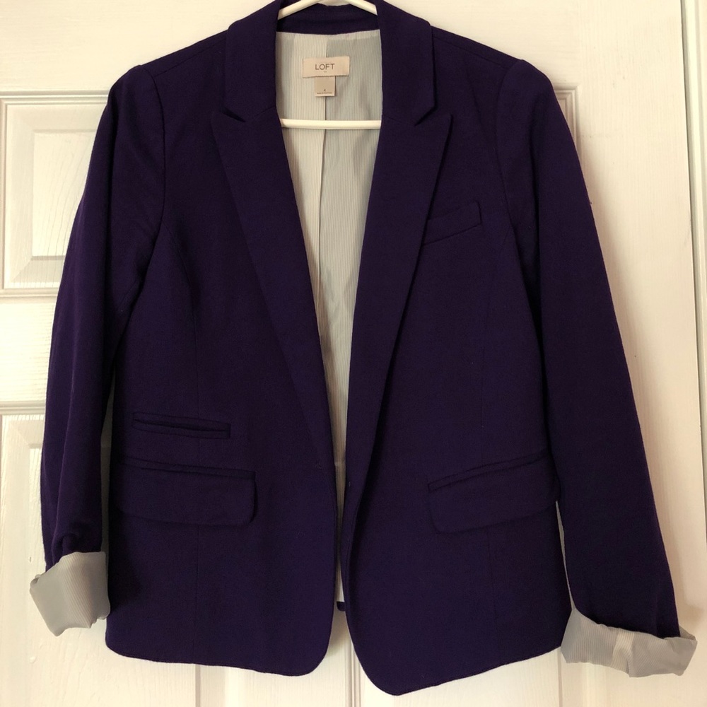 Ann Taylor Loft: Blazer Purple: Gently Worn